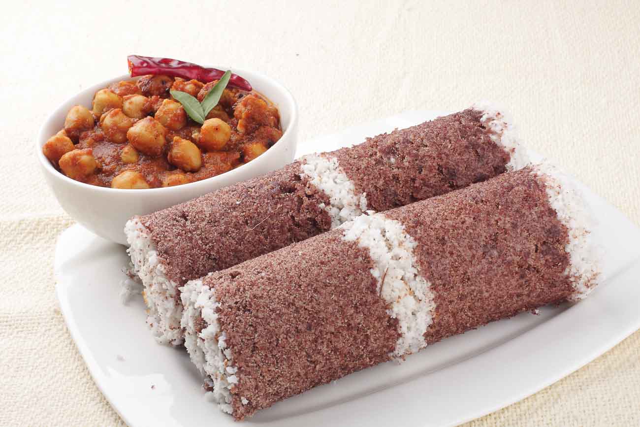 Ragi Puttu with Kadala Curry
